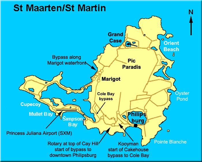 politique carte de Saint Martin